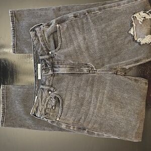 PacSun Charcoal Distressed Mom Jeans